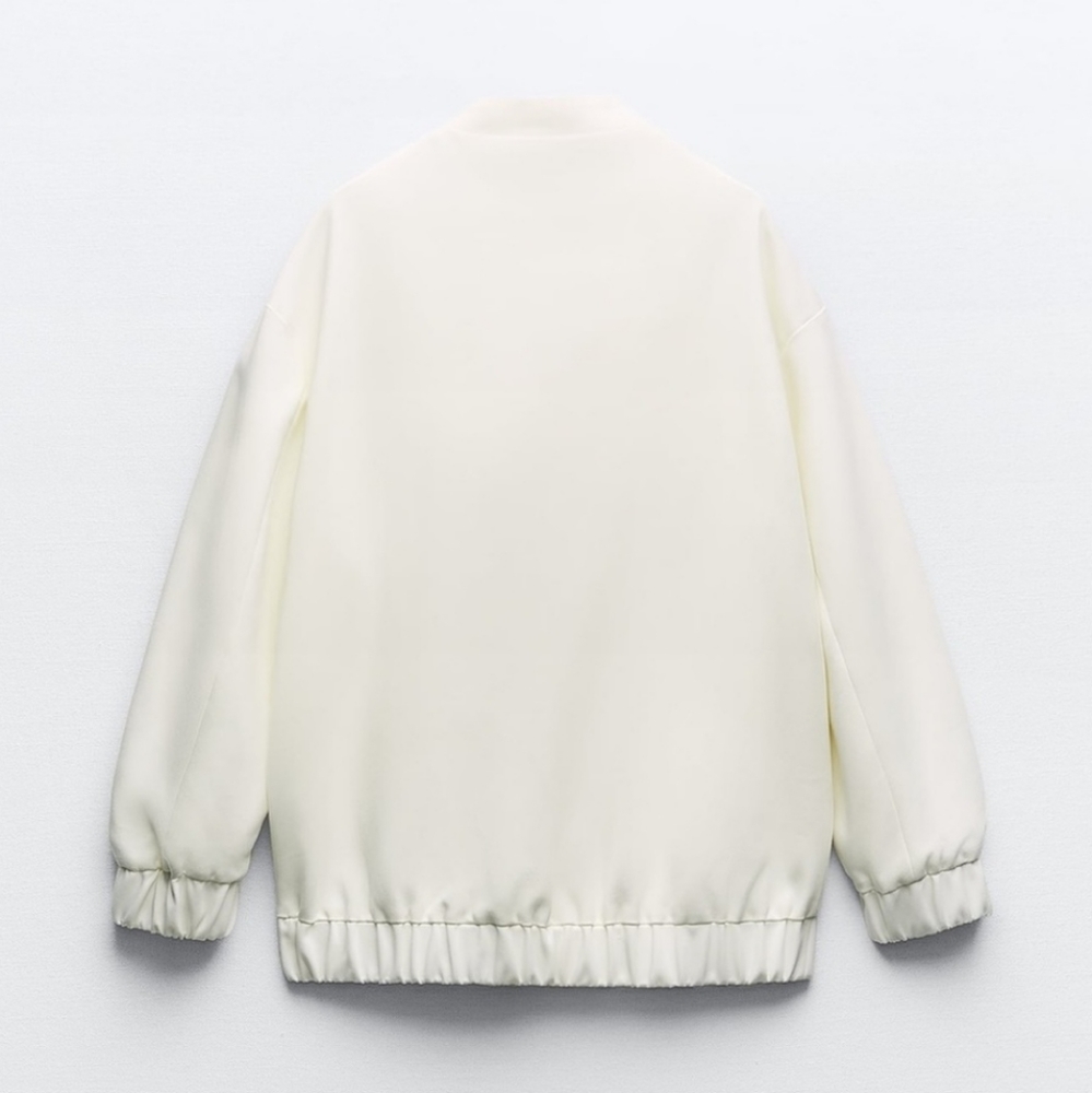 ZARA OVERSIZED LONG BOMBER WHITE SIZE XS L - Picture 14 of 16